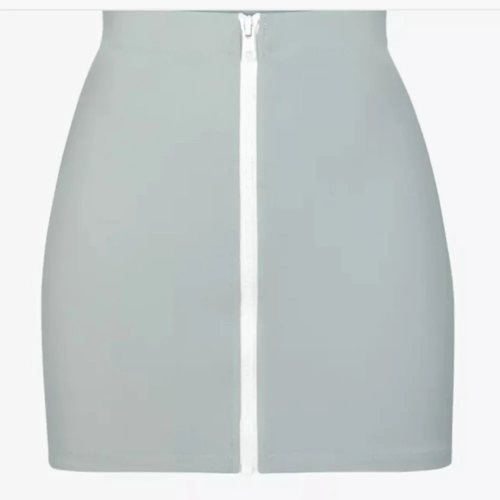 Skims XL Sporty Zipper Swim Mini Skirt pacific blue NWT